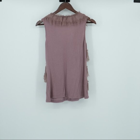 YA Los  Angeles purple ruffled rose texture tank - Picture 2 of 12